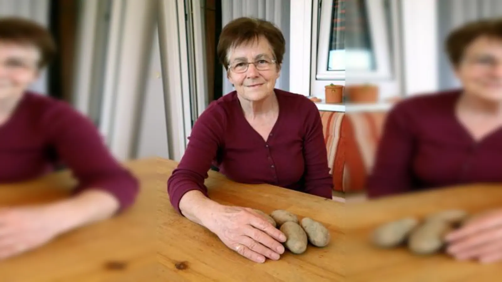 Überglücklich ist Monika Forster   aus dem Rehlinger Ortsteil Au, wurde doch ihr Ehering, den sie vor 15 Jahren bei der Kartoffelernte verloren hatte, kürzlich wieder gefunden. Momentan passt er zwar nur noch auf dem kleinen Finger, doch er ist unbeschädigt.	Foto: Abt (Foto: Abt)
