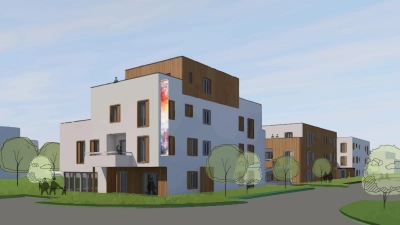 Schwarmfinanzierung und Holzhybridbauweise: Im Sheridanpark will unter anderem das Projekt „Sherlo” bezahlbaren Wohnraum schaffen. (Foto: agmm Architekten + Stadtplaner)