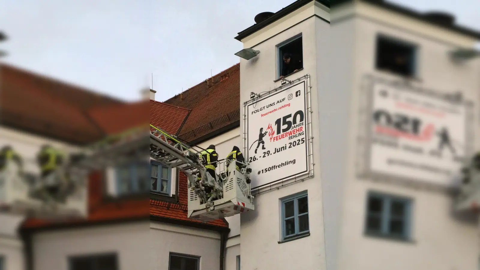 Werbeplakat der Feuerwehr Rehling für das 150-jährige Jubiläumsfest im kommenden Jahr (Foto: Josef Abt )
