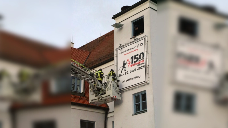Werbeplakat der Feuerwehr Rehling für das 150-jährige Jubiläumsfest im kommenden Jahr (Foto: Josef Abt )
