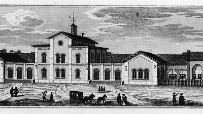 Eigentlich schade: Augsburg wollte den 1846 eröffneten „Staatsbahnhof“ am Rosenauberg an die Maxstraße verlegen. (Foto: Stadtarchiv)