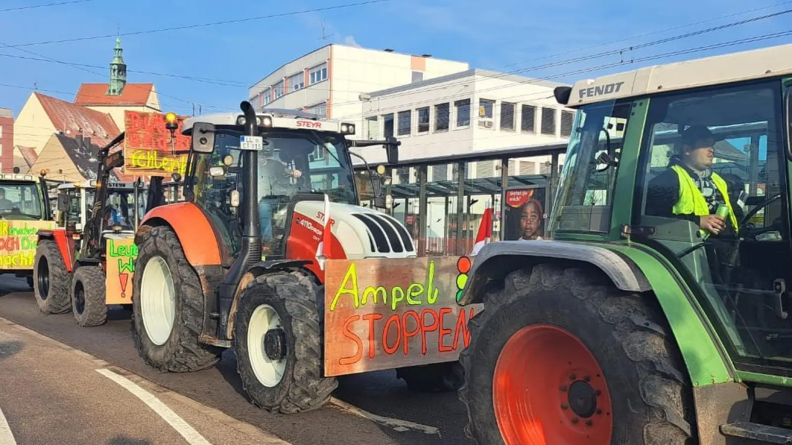 Augsburg ist am Mittwoch Schwerpunkt der bayernweiten Bauernproteste. (Foto: Markus Höck)