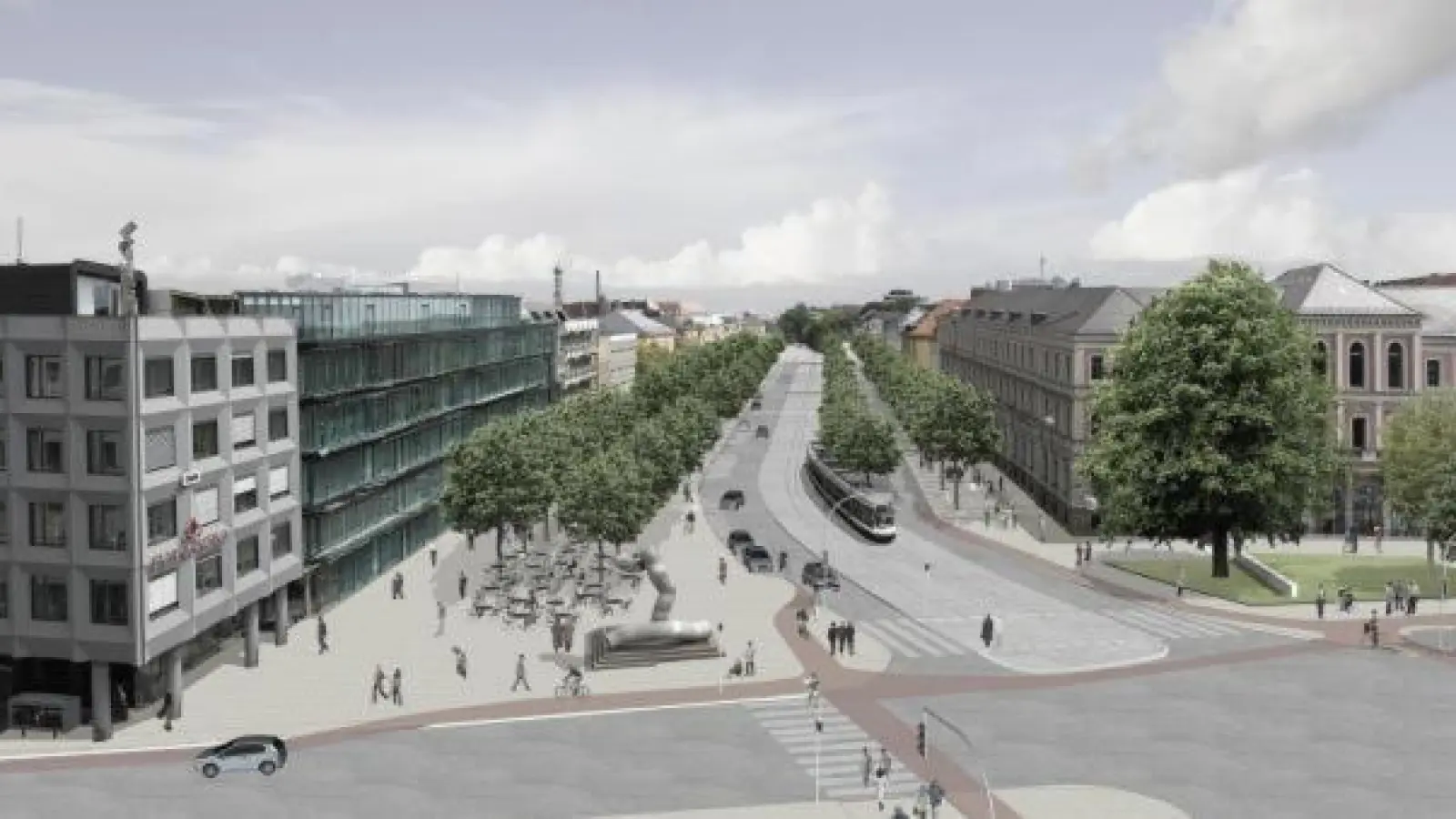 So sehen die Pläne der Stadt   für den Fuggerboulevard aus.	    	Foto: Project Augsburg City (Foto: Project Augsburg City)