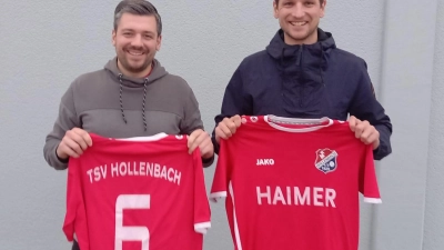 <b>Kevin Hauke</b> (links), der zur neuen Saison aus Waidhofen an den Krebsbach zurückkehrt, und Fabian Schmidt bilden dann ein gleichberechtigtes Trainerduo bei der zweiten Mannschaft des TSV Hollenbach. (Foto: Bernhard Fischer)