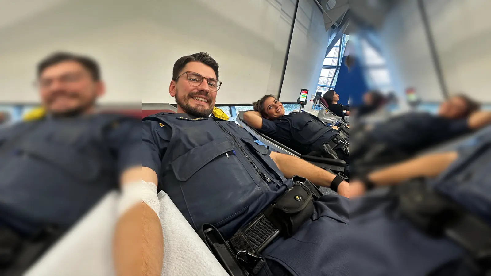 Mehr als 100 Angehörige des Polizeipräsidiums Schwaben-Nord beteiligten sich an der Blutspendeaktion. (Foto: Polizeipräsidium Schwaben-Nord)