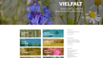Neuer Auftritt: Die Vielfalt des spirituellen Lebens im Bistum Augsburg ist auf der neuen Homepage unter acht Rubriken zusammengefasst. (Screenshot: pba)